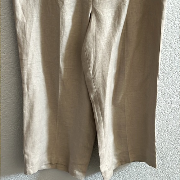 Talbots Heritage 100% Irish Linen Tan Straight Leg Zip Up Pants Size 8 - Picture 3 of 7